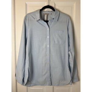 Athleta Marinwood Stripe Poplin Shirt Merry Peri Navy Size Women’s Medium